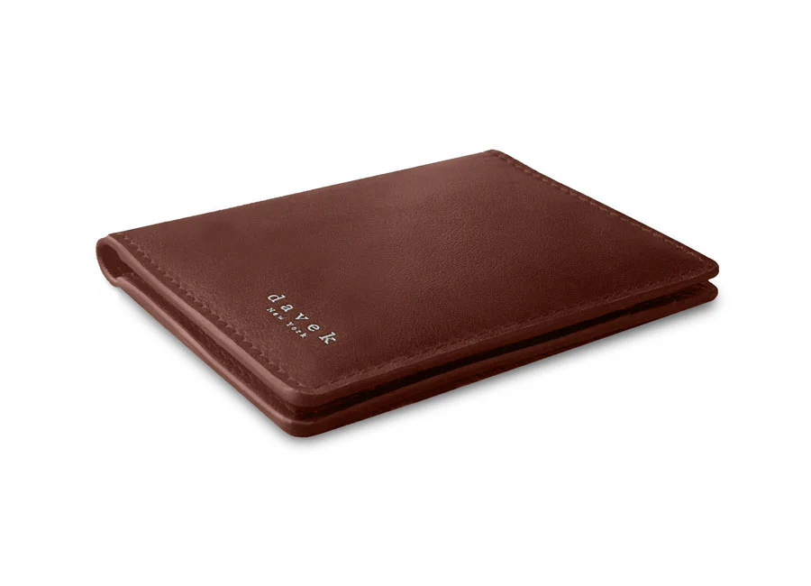 DAVEK SLIM FOLD with mini pen & pull tab - BROWN - Image 5