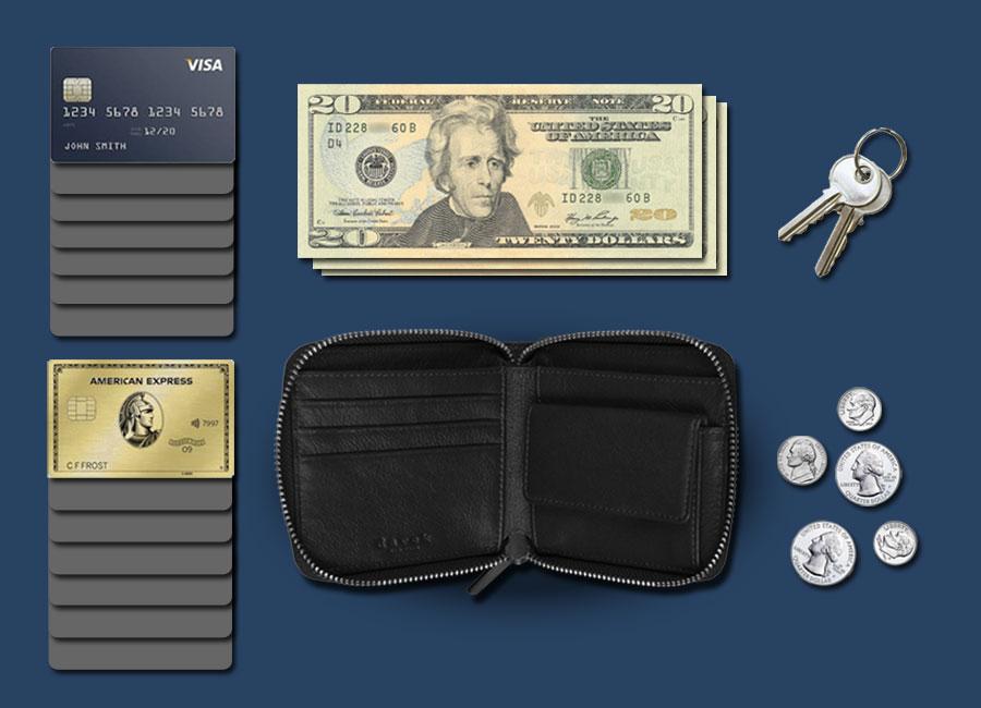 MEDIUM ZIPPER WALLET - Black - Image 5