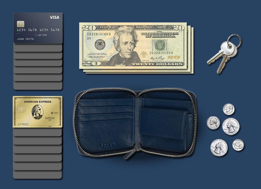 MEDIUM ZIPPER WALLET - Navy - Image 5